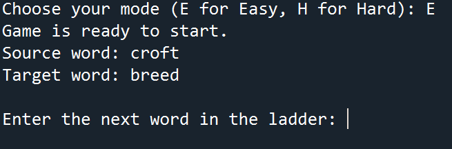 Python Word Ladder Game